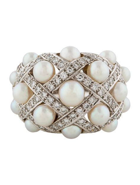 chanel two pearl ring|chanel stackable ring.